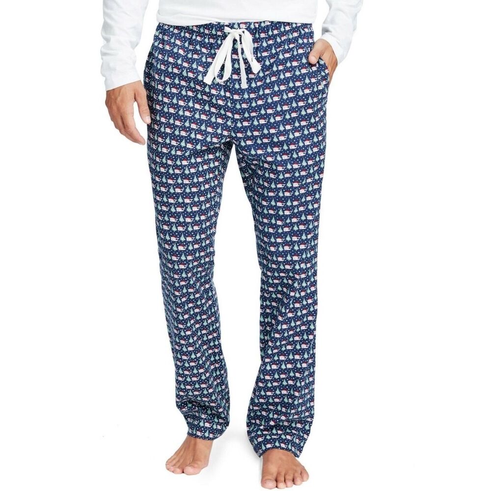 Vineyard Vines Men's Santa Hat Whale Pajama Lounge Pants XS